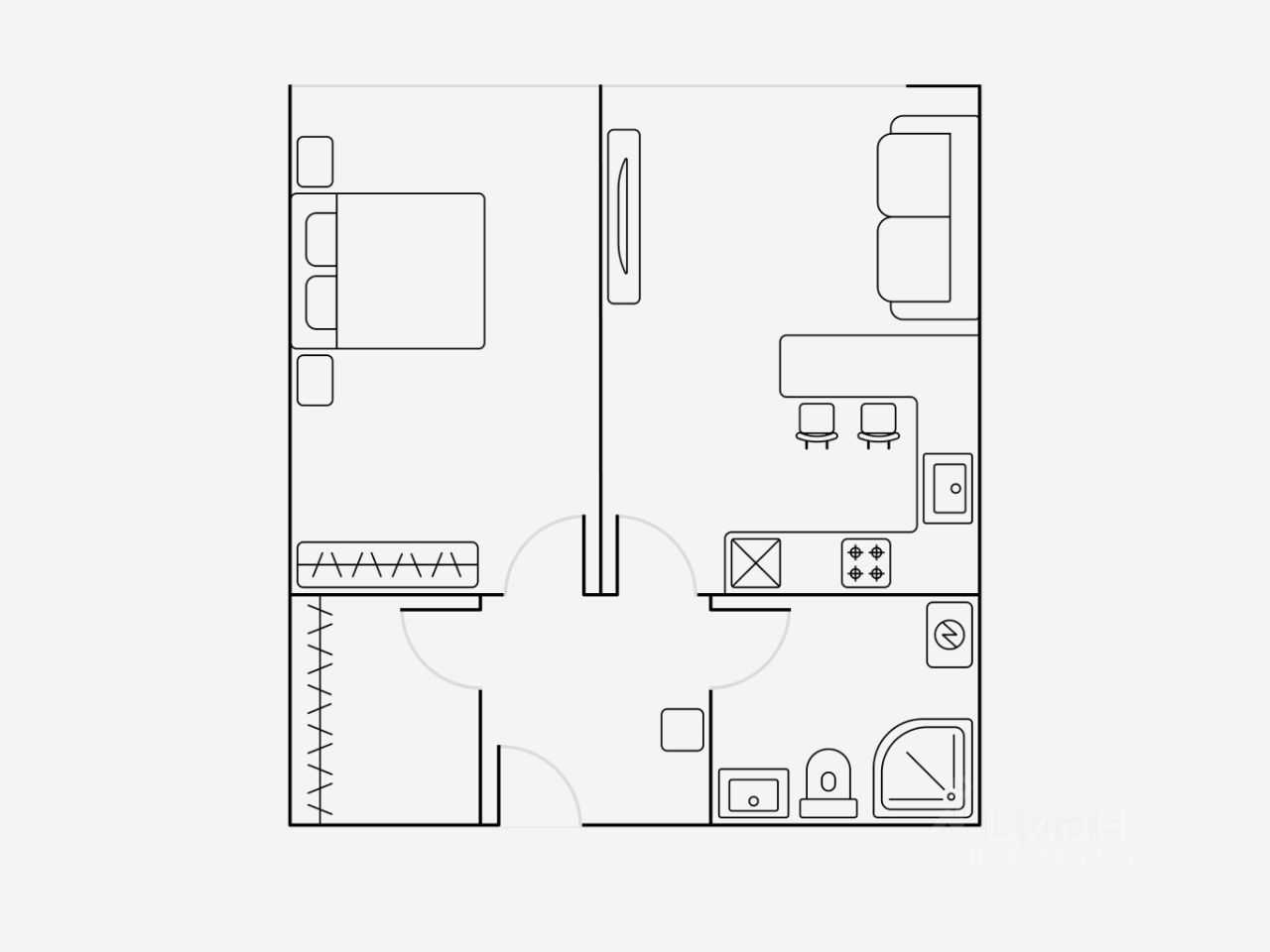 2-комнатная квартира, 64 м² — фотография 2