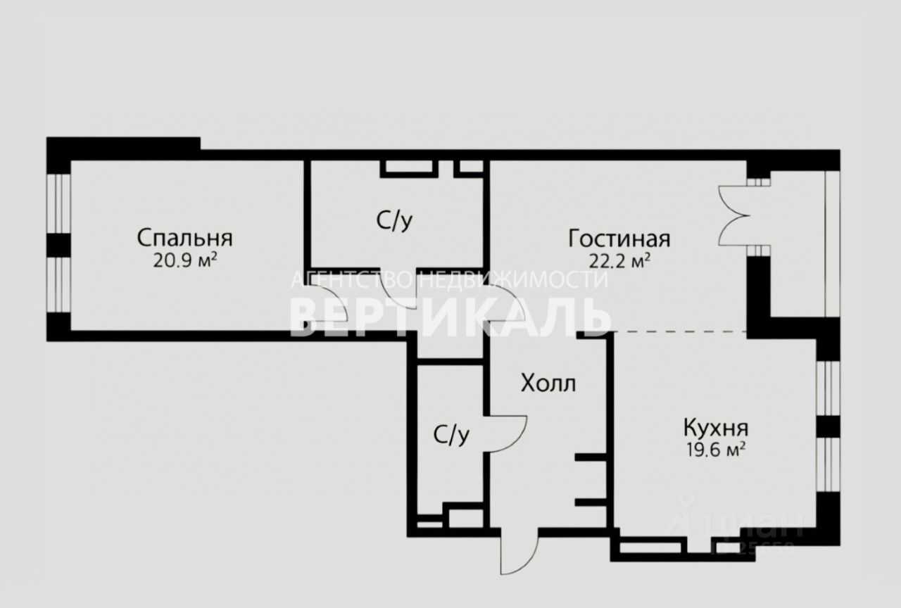 2-комнатная квартира, 100 м² — фотография 2