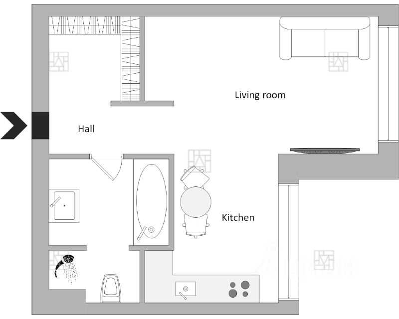 1-комнатная квартира, 40 м² — фотография 2