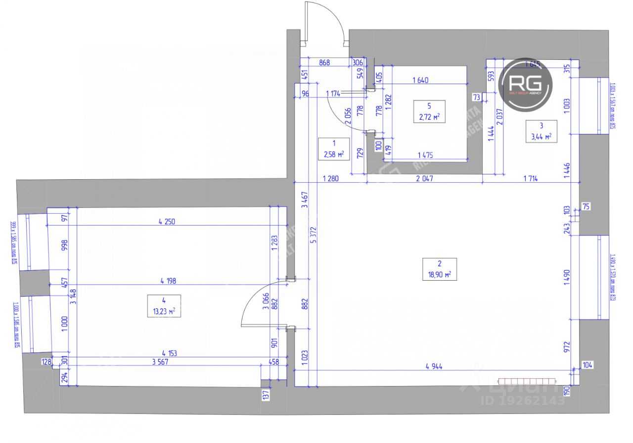 1-комнатная квартира, 45 м² — фотография 2