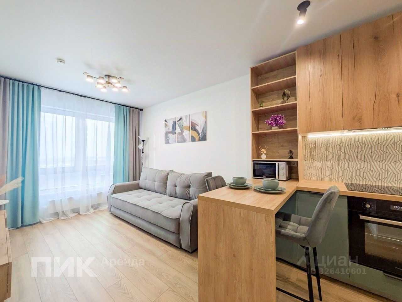 1-комнатная квартира, 33,5 м²