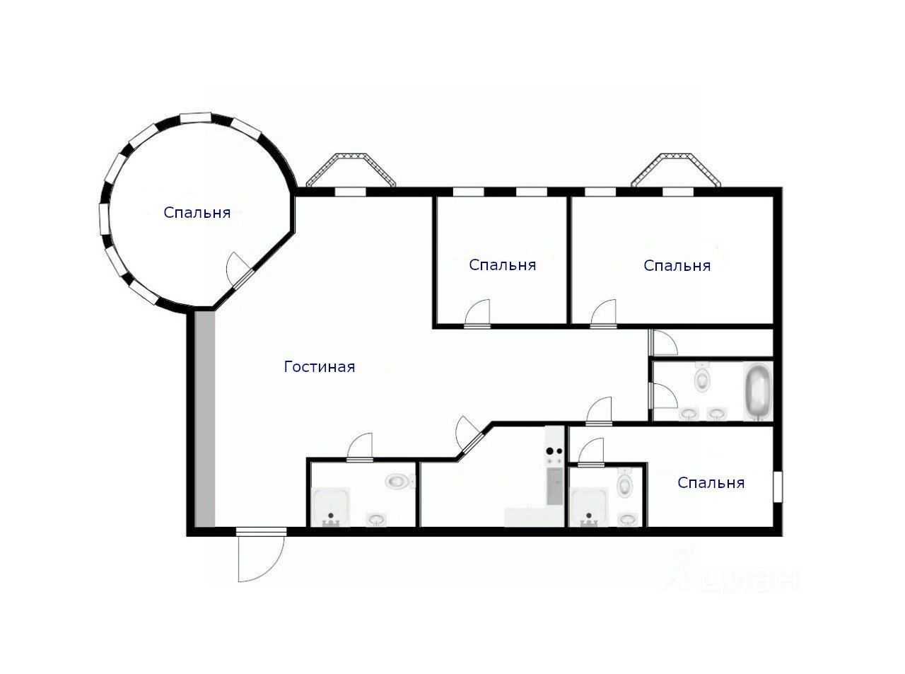5-комнатная квартира, 160 м² — фотография 2