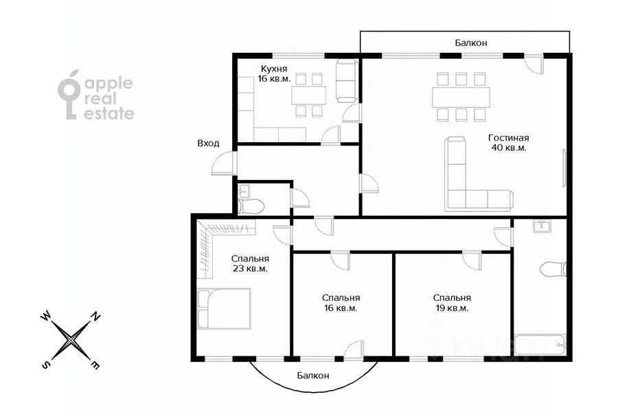 4-комнатная квартира, 137 м² — фотография 2