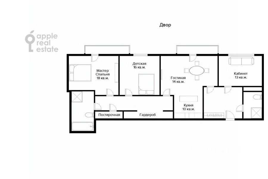 4-комнатная квартира, 104 м² — фотография 2