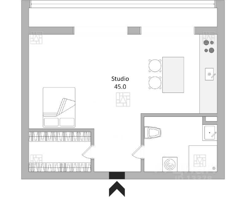 1-комнатная квартира, 45 м² — фотография 2