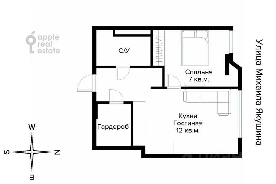 2-комнатная квартира, 50 м² — фотография 2