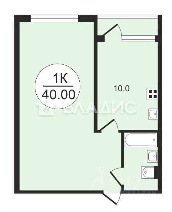 1-комнатная квартира, 40 м² — фотография 2