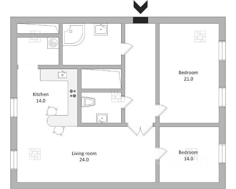3-комнатная квартира, 80 м² — фотография 2