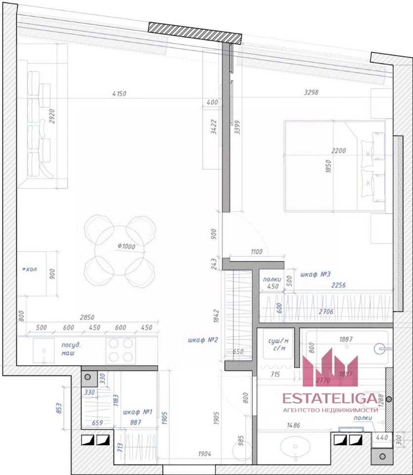 2-комнатная квартира, 62 м² — фотография 2