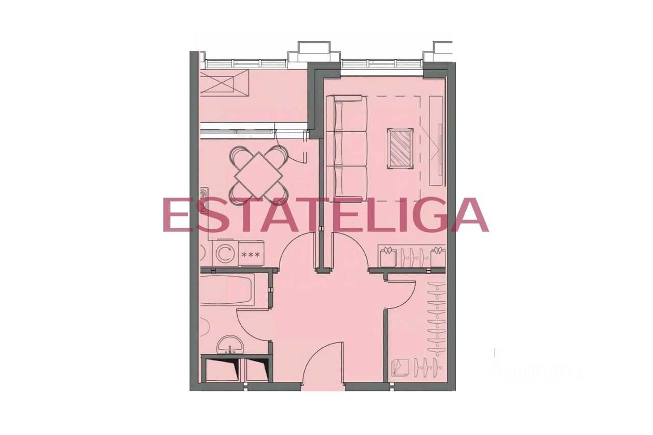 1-комнатная квартира, 40 м² — фотография 2