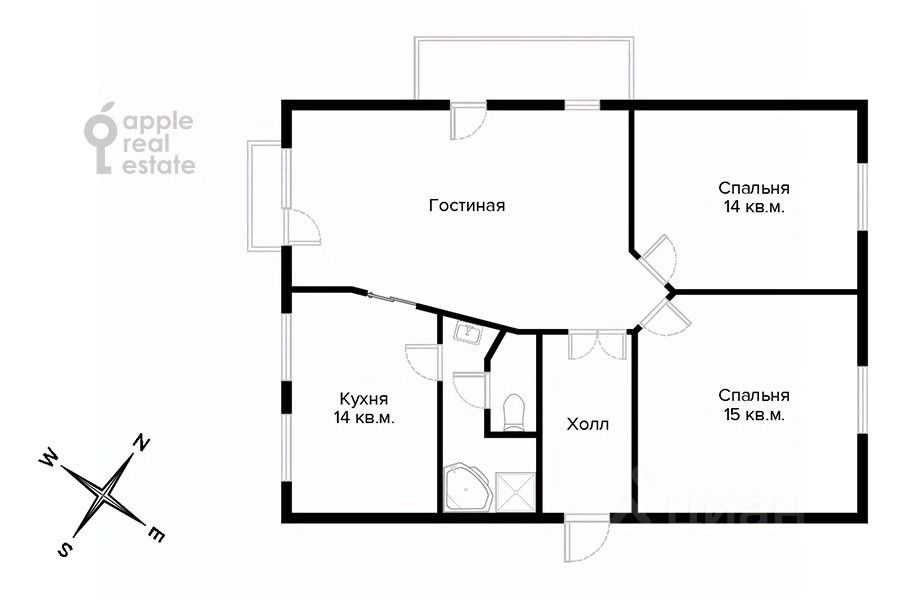 3-комнатная квартира, 99 м² — фотография 2