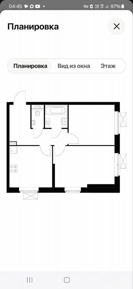 2-комнатная квартира, 51 м²