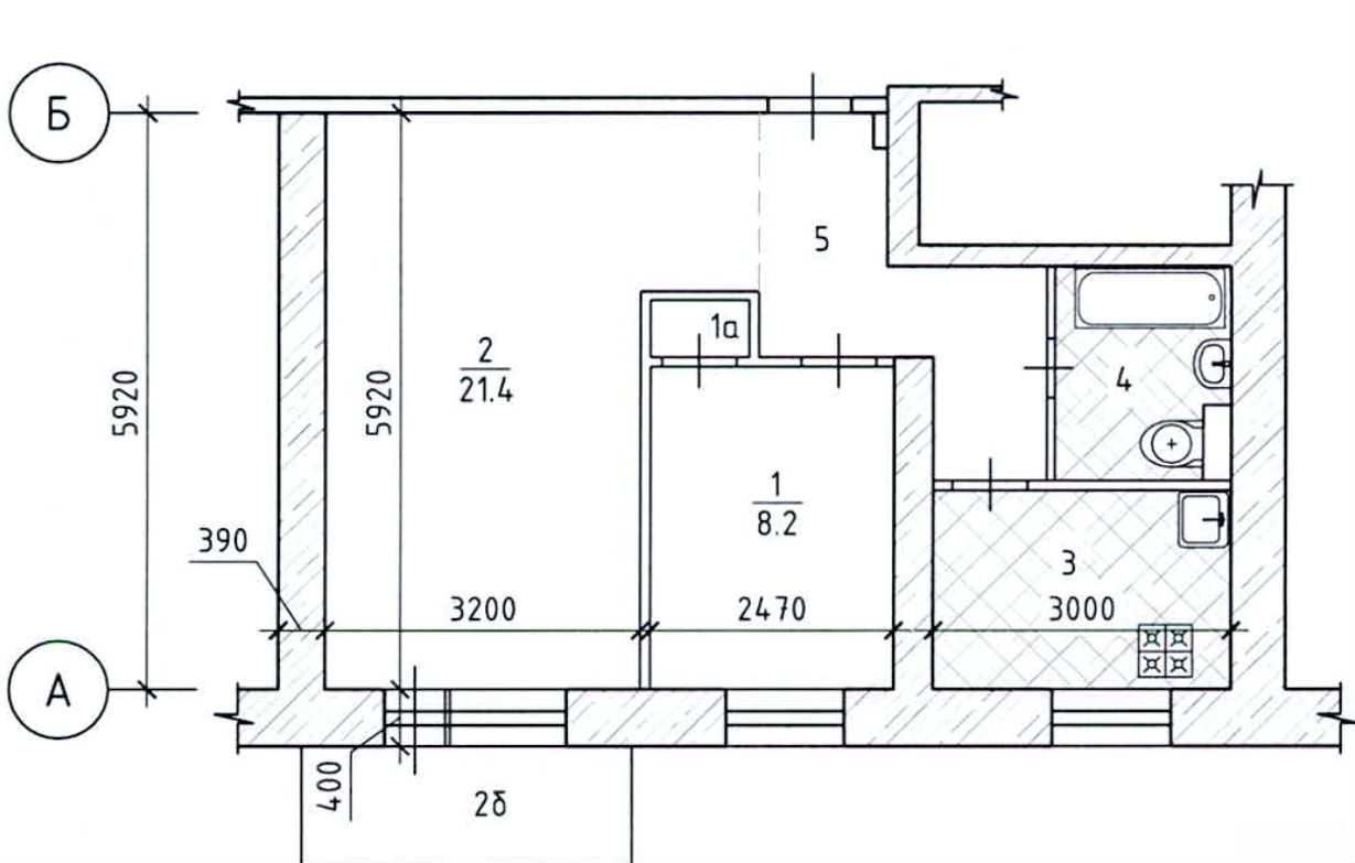 2-комнатная квартира, 45 м²