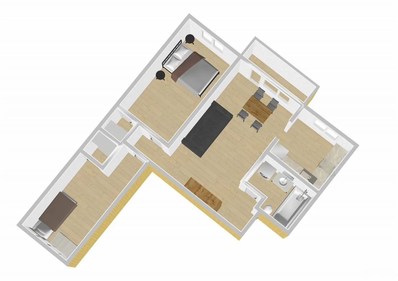 3-комнатная квартира, 56,3 м²