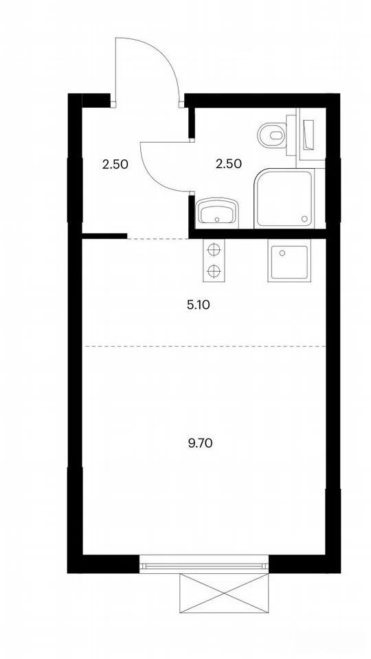1-комнатная квартира, 20 м²
