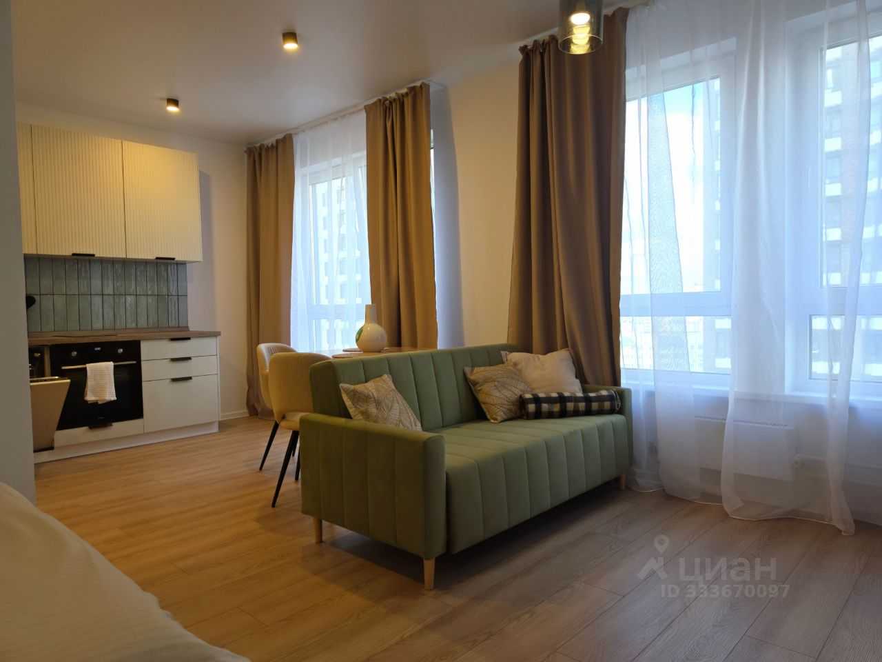 1-комнатная квартира, 33,7 м²