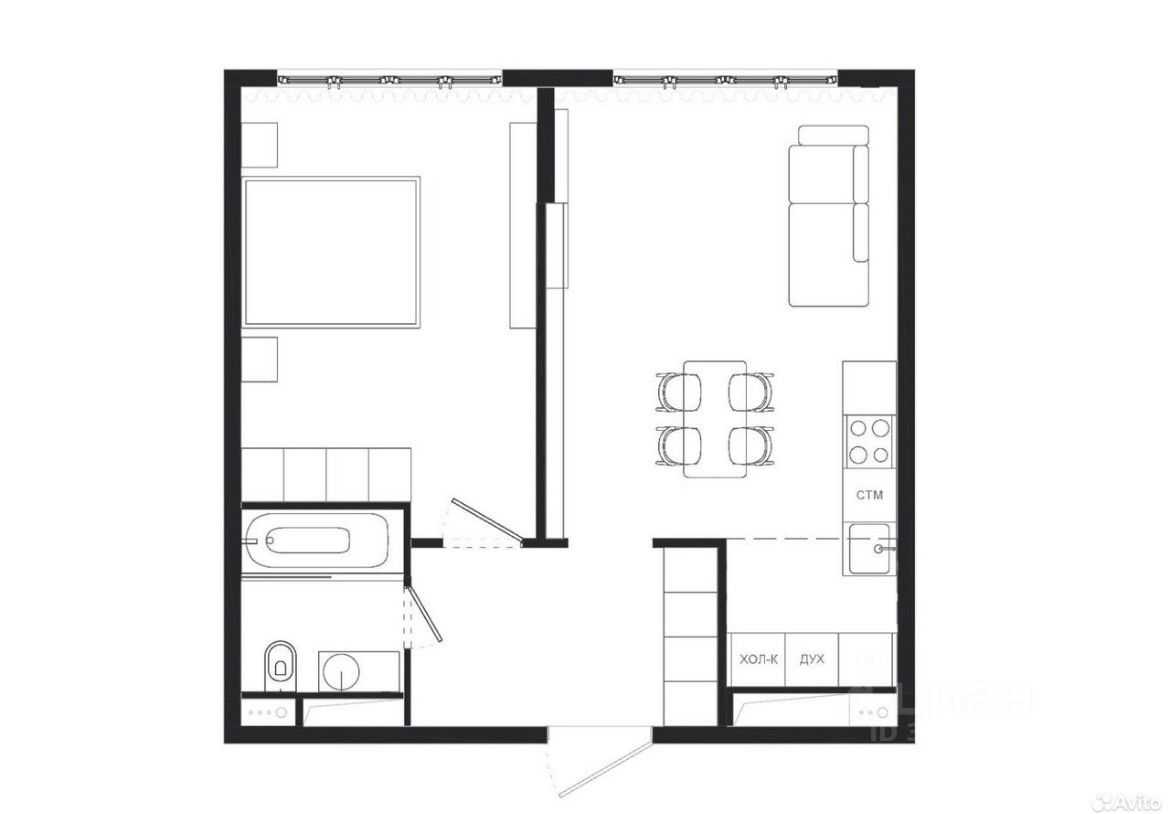 2-комнатная квартира, 52 м² — фотография 3