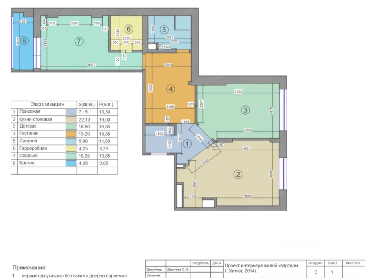 3-комнатная квартира, 89 м²