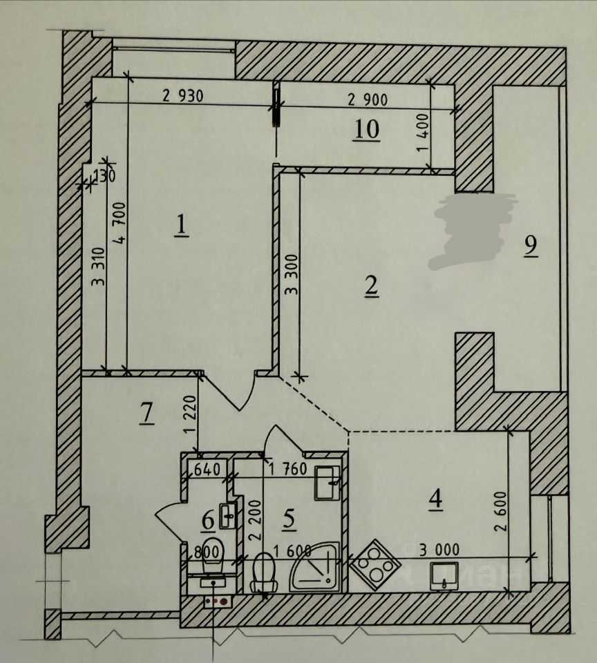 2-комнатная квартира, 55 м² — фотография 2