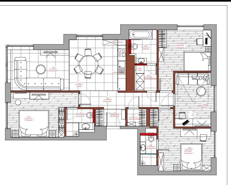 5-комнатная квартира, 112 м² — фотография 2