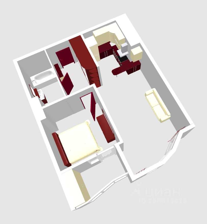 2-комнатная квартира, 52 м² — фотография 3
