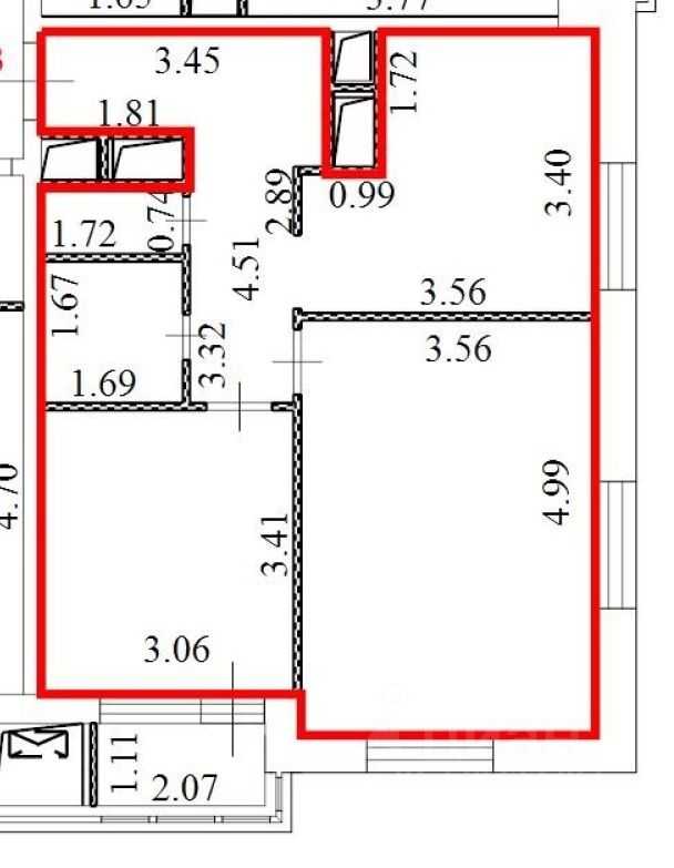 2-комнатная квартира, 53,4 м²