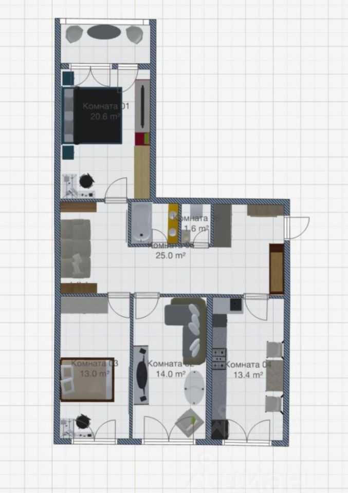 3-комнатная квартира, 79 м²