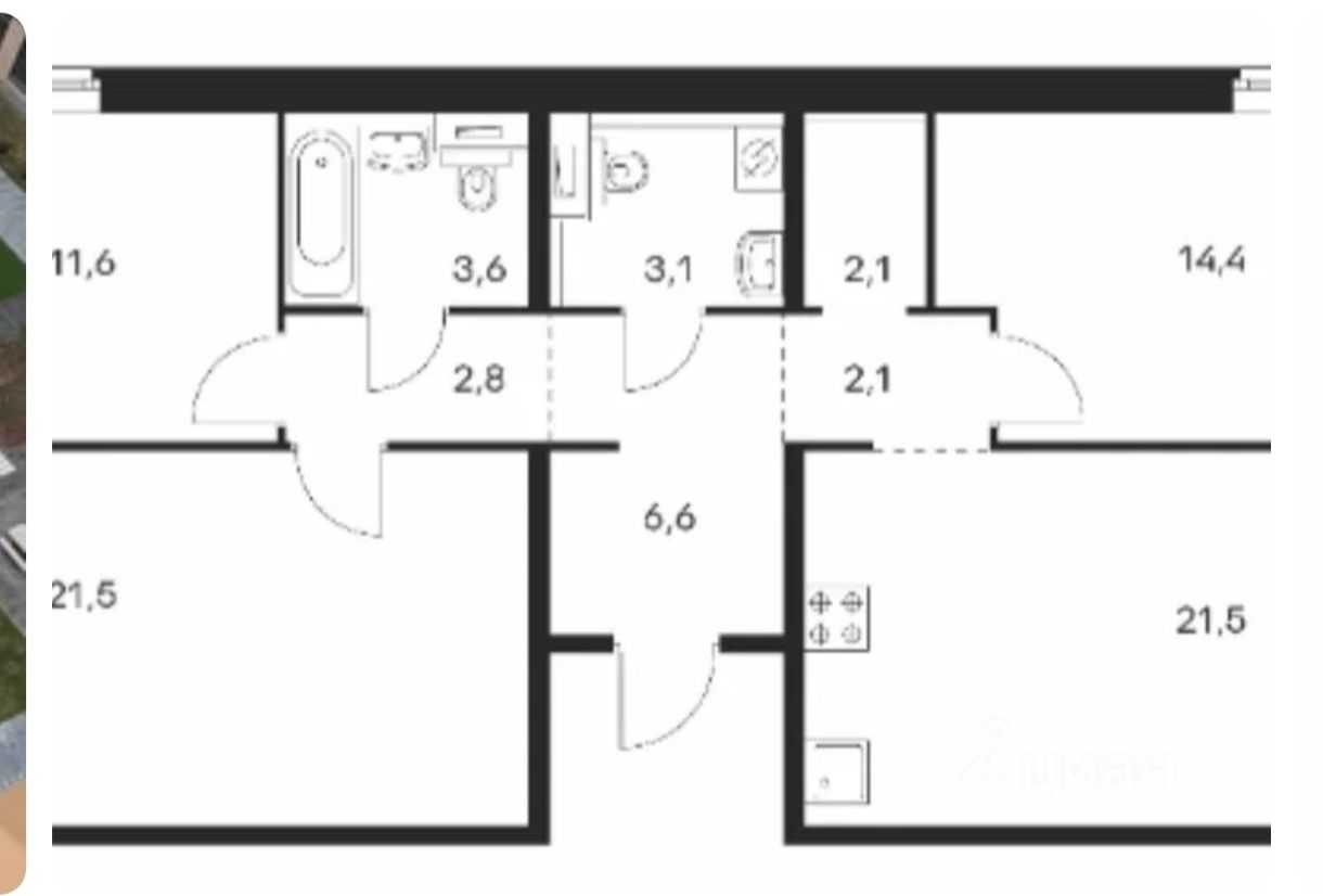 3-комнатная квартира, 89 м² — фотография 3