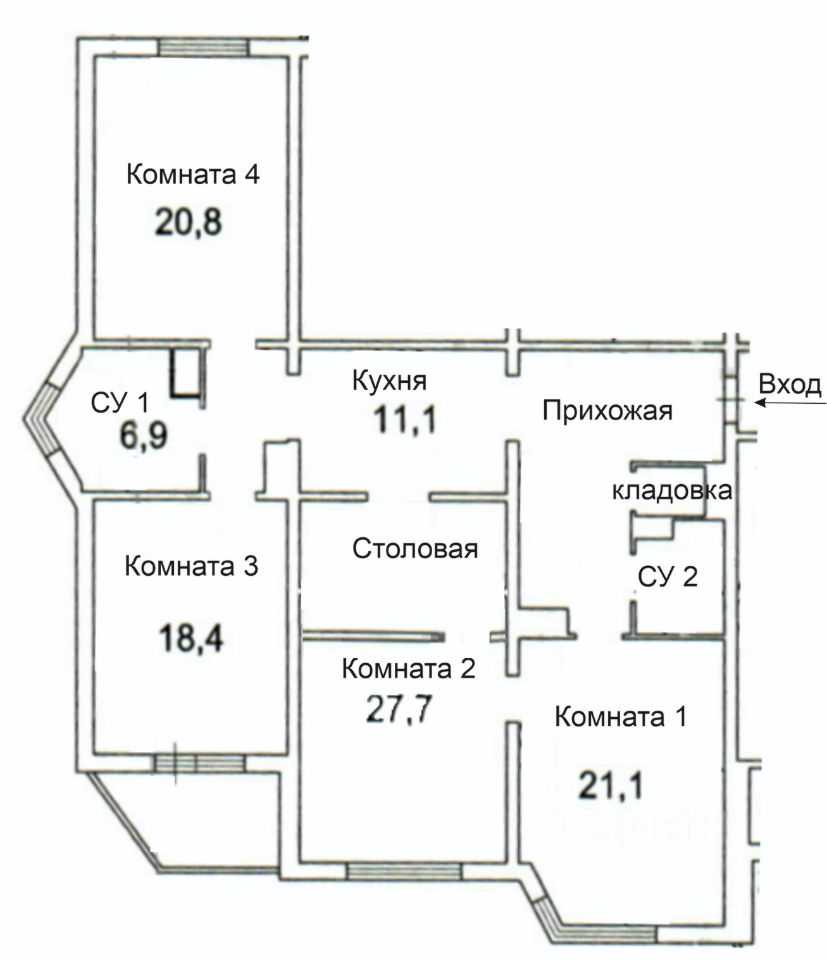 4-комнатная квартира, 130,4 м² — фотография 3