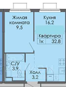 2-комнатная квартира, 32 м² — фотография 2