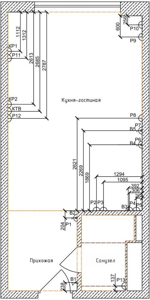 1-комнатная квартира, 28 м²