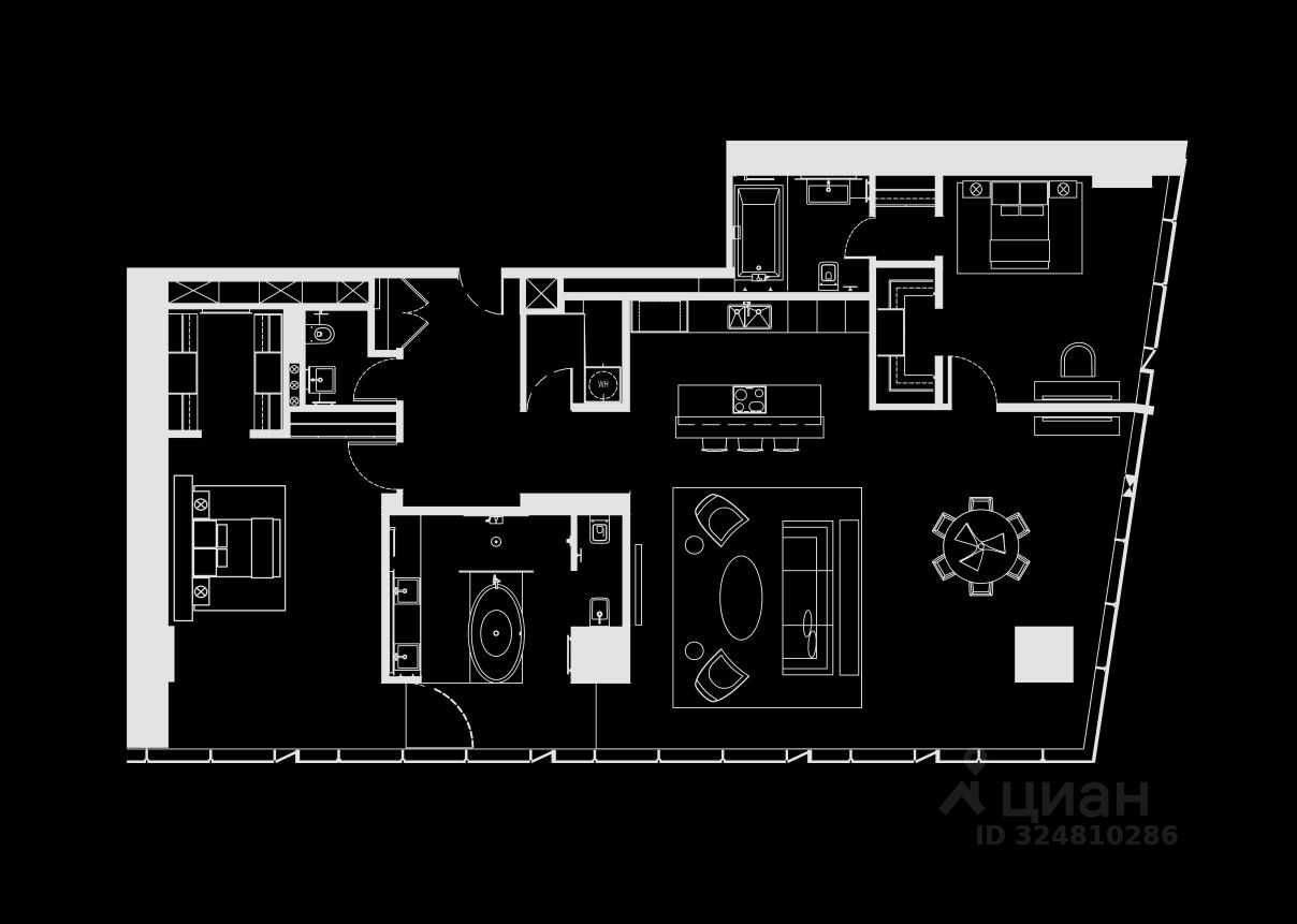 3-комнатная квартира, 160 м² — фотография 2
