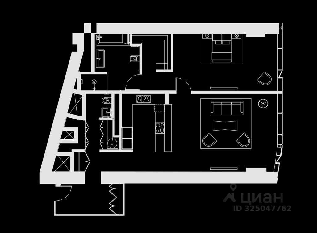 2-комнатная квартира, 92 м² — фотография 2