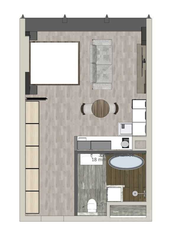 1-комнатная квартира, 45,1 м²