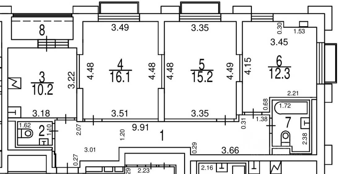 3-комнатная квартира, 75 м²
