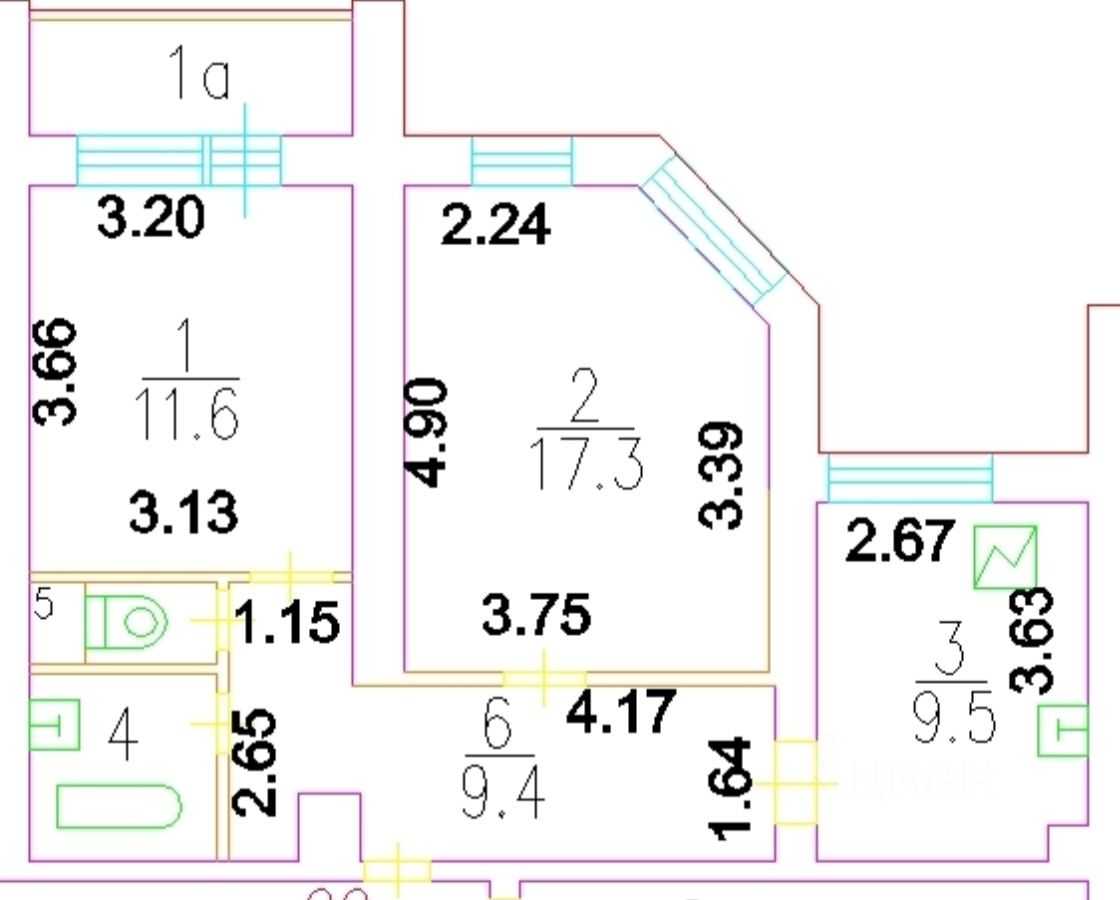 2-комнатная квартира, 52,8 м²