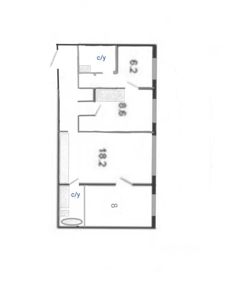 3-комнатная квартира, 57 м² — фотография 2
