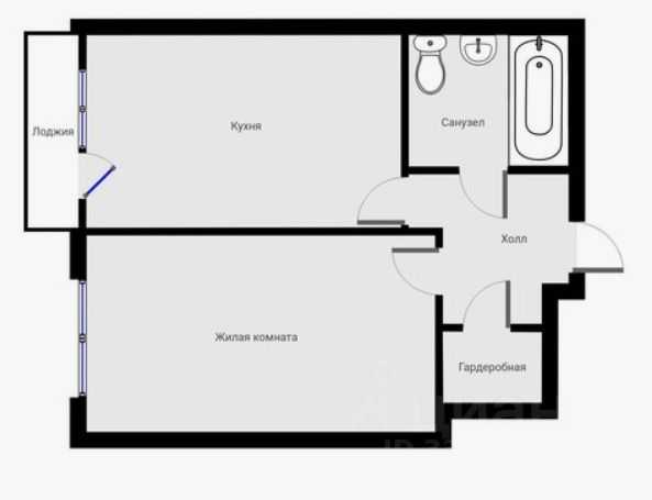 1-комнатная квартира, 41,5 м²