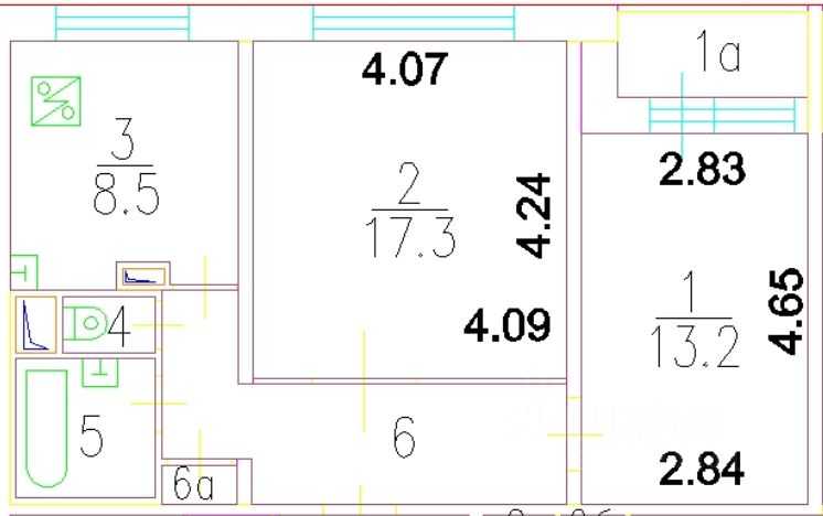 2-комнатная квартира, 52,2 м² — фотография 2