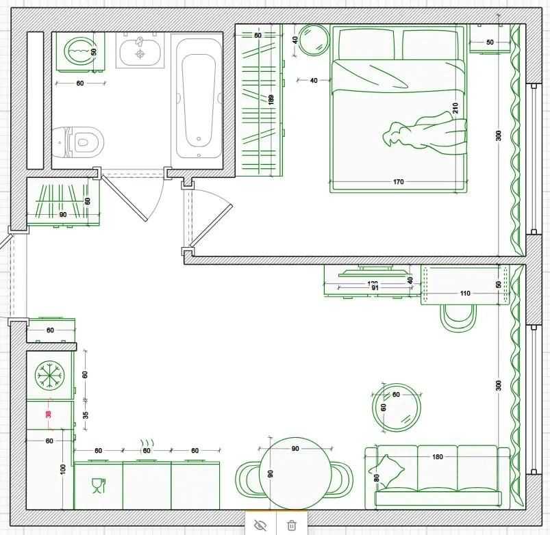2-комнатная квартира, 36 м²