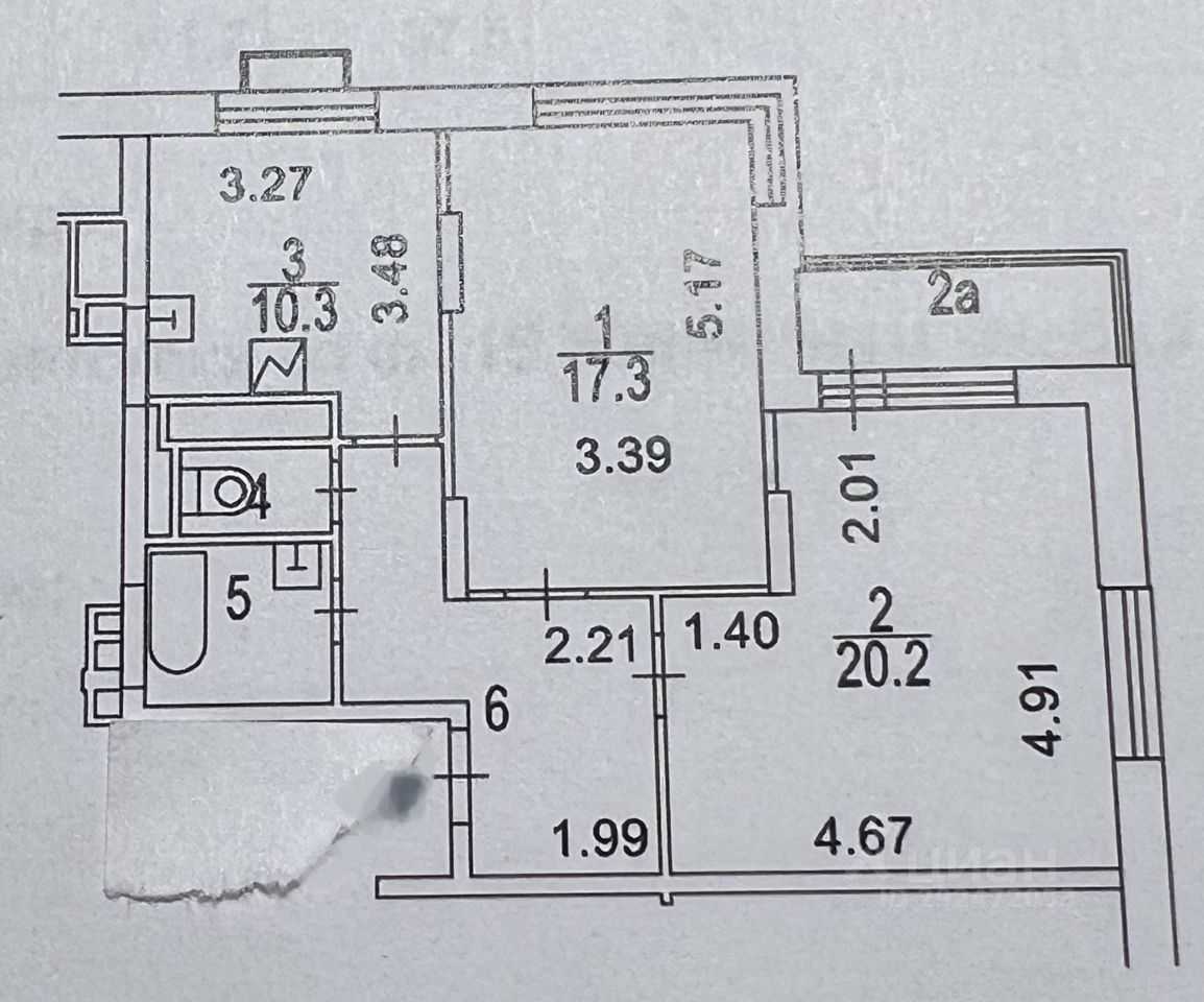 2-комнатная квартира, 65 м² — фотография 2