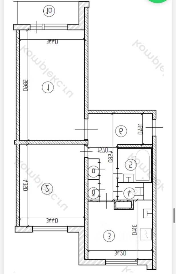 2-комнатная квартира, 58 м²