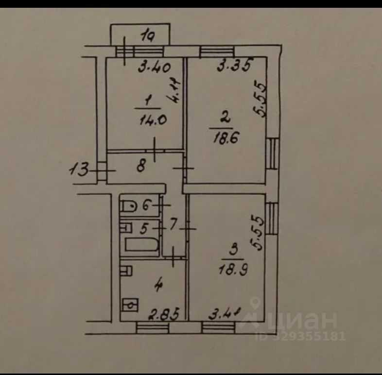 2-комнатная квартира, 43 м²