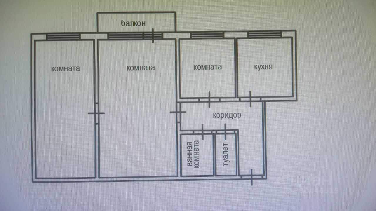 3-комнатная квартира, 52 м²