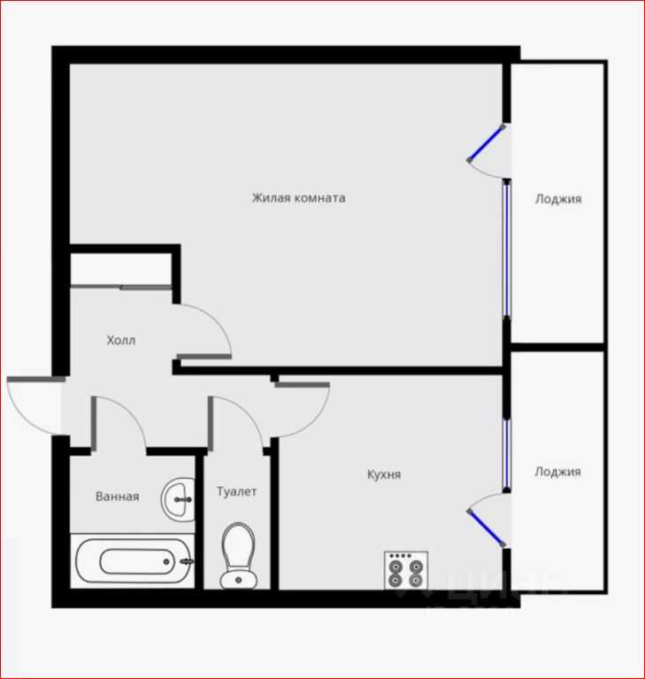 1-комнатная квартира, 40 м² — фотография 2