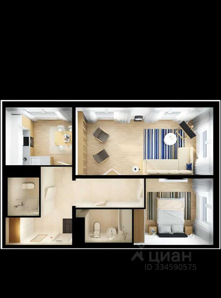 2-комнатная квартира, 69,3 м² — фотография 3