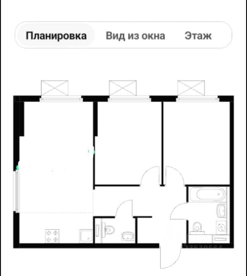3-комнатная квартира, 56 м² — фотография 2