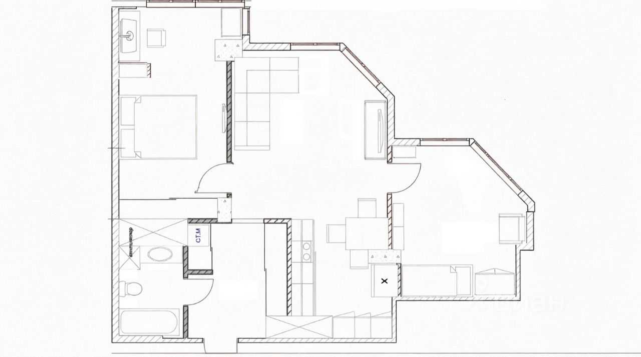 2-комнатная квартира, 73 м² — фотография 3