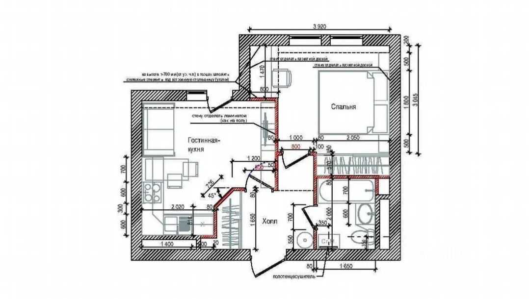 1-комнатная квартира, 35 м²