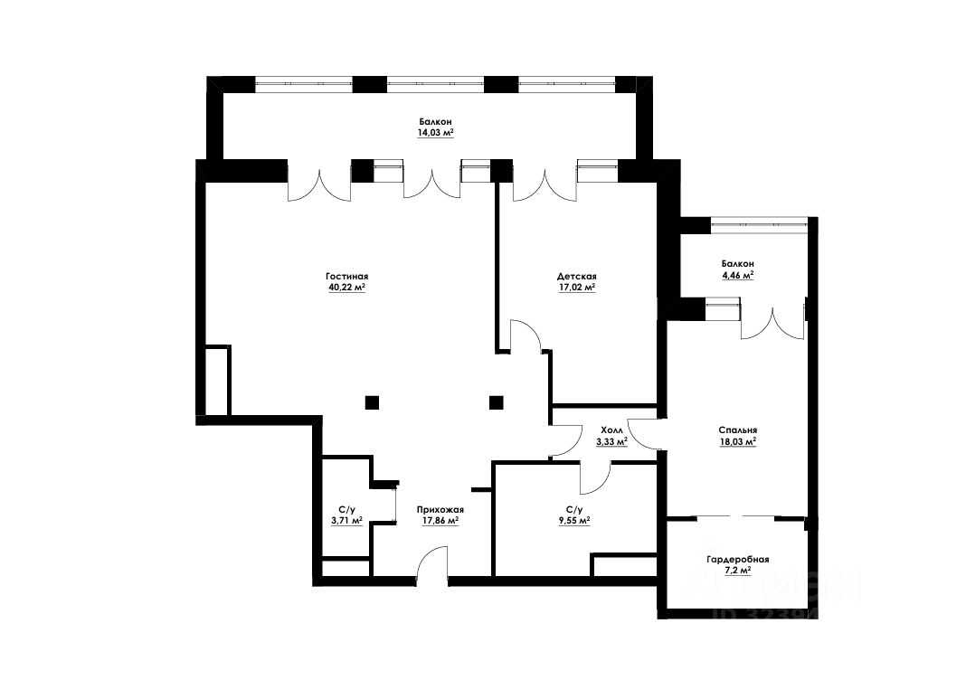 3-комнатная квартира, 135 м² — фотография 3